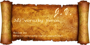Jávorszky Veron névjegykártya