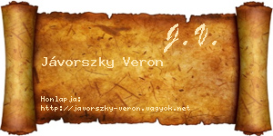 Jávorszky Veron névjegykártya
